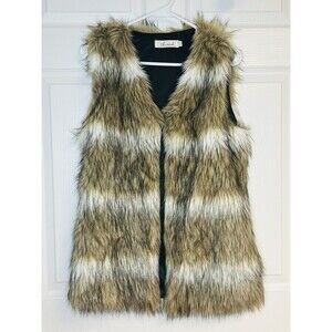 Chicwish Faux Fur Vest Tan Brown Cozy Comfy Boho Hippie Indie Street  Size Small